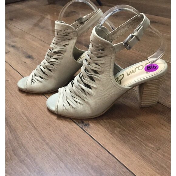 Sam Edelman Sandals Women's Shoes Sz 8.5  Holly Sandal Suede Block Heel Peep Toe - Picture 2 of 5